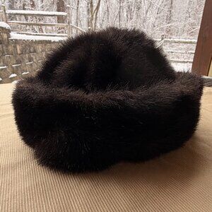 Vintage Faux Mink Chocolate Brown Hat